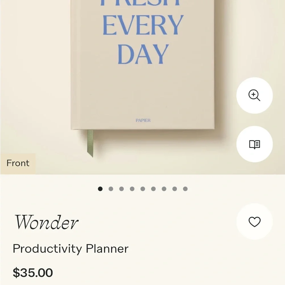 NWT Papier Wonder Productivity Planner Hardcover 192 pages Size 6”x8.5”